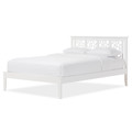 Baxton Studio Celine Geometric Pattern White Solid Wood Full Size Platform Bed 125-6920